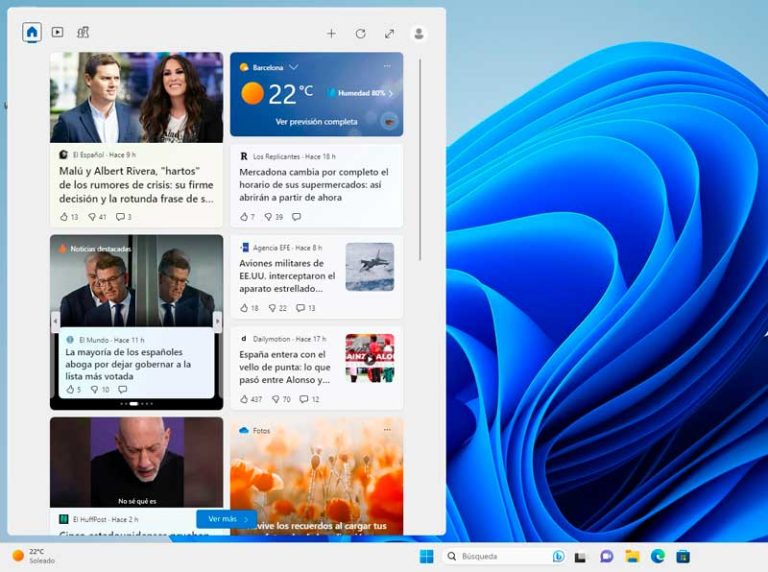 Eliminar widget de noticias
